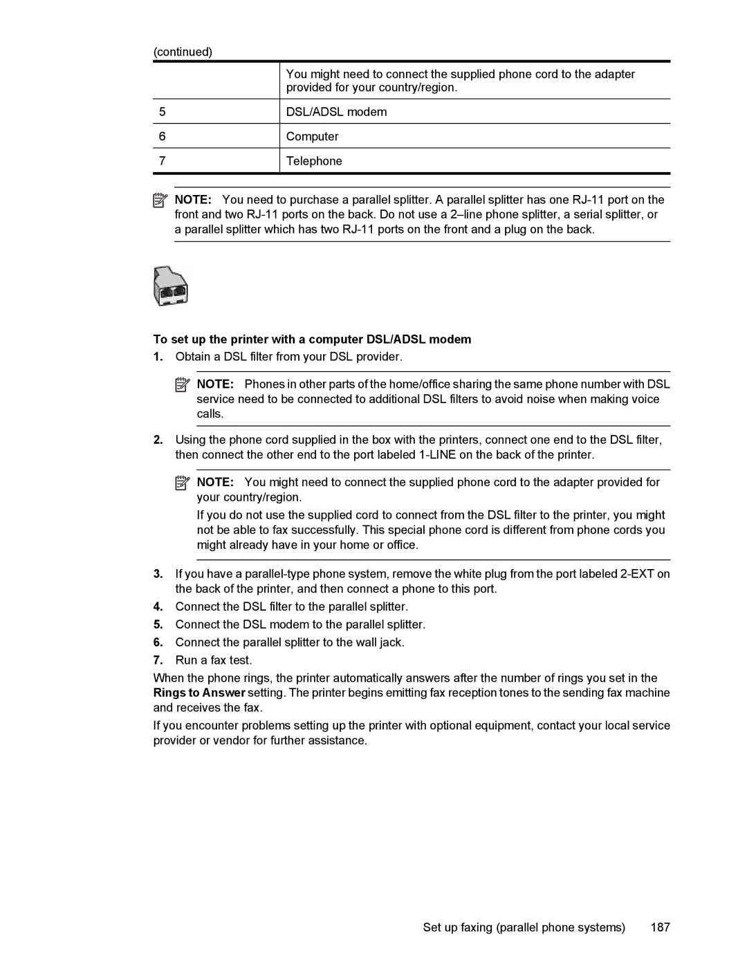 HP 6700 manual DSL/ADSL modem 