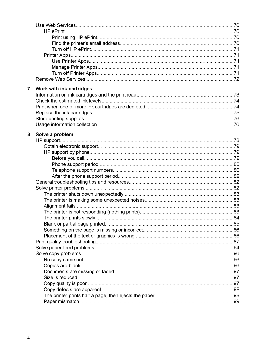 HP 6700 manual Work with ink cartridges, Solve a problem 