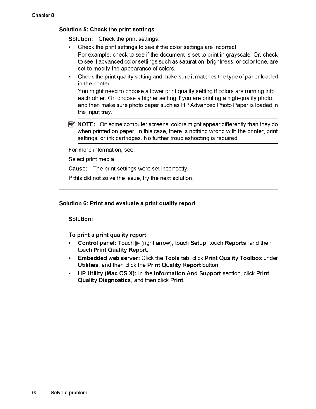 HP 6700 manual Solution 5 Check the print settings 