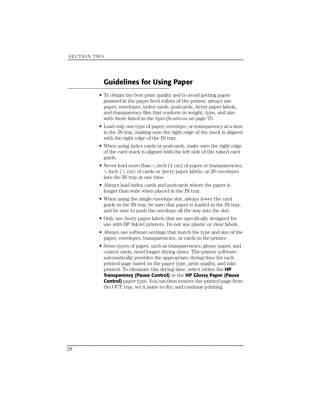 HP 670C manual Guidelines for Using Paper 