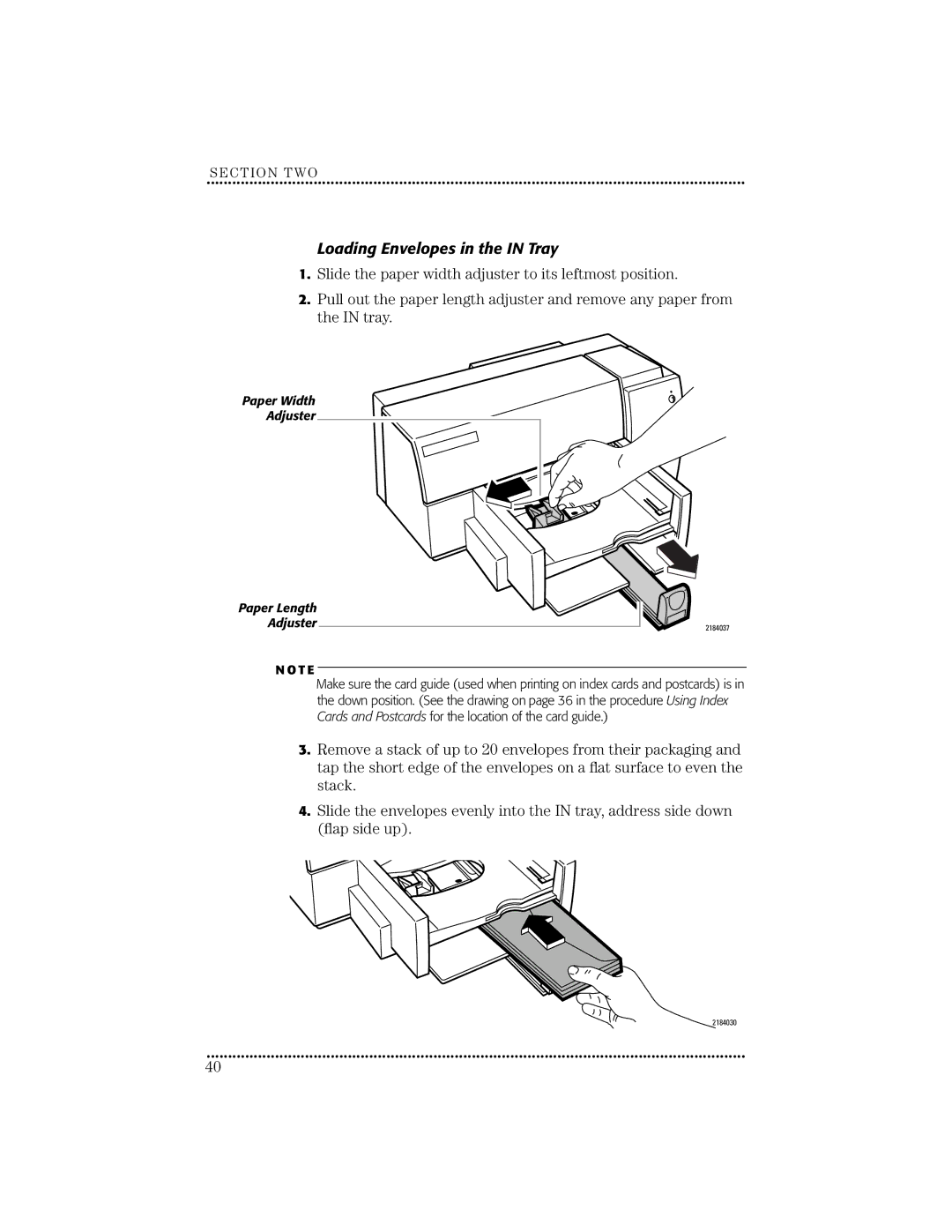 HP 670C manual Loading Envelopes in the in Tray 