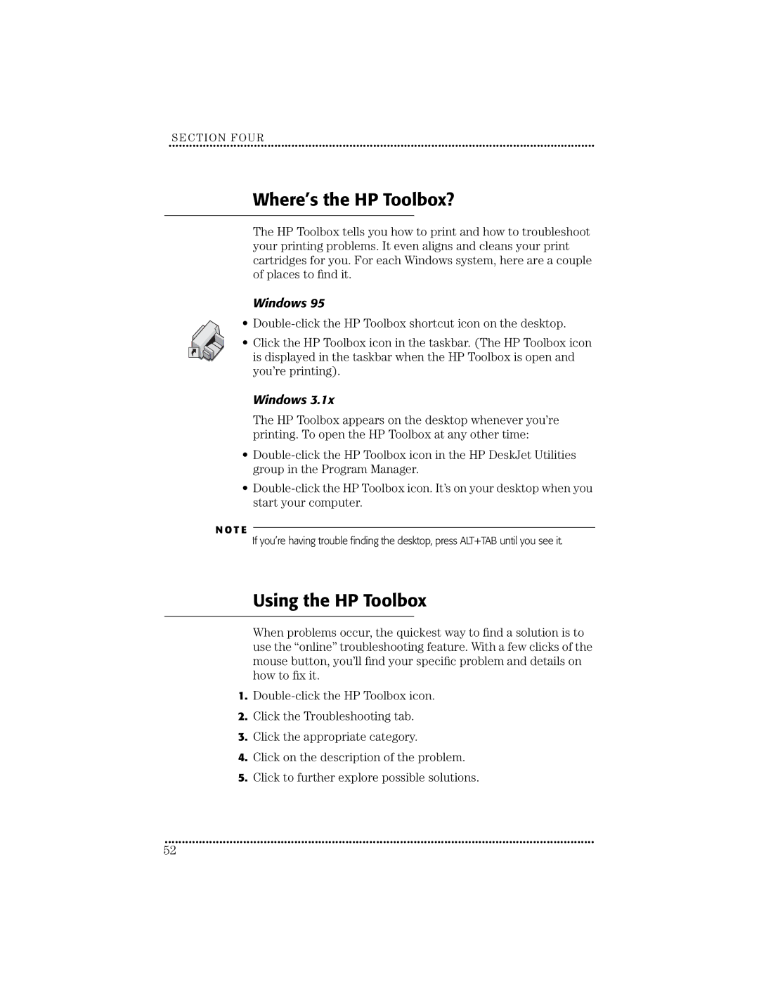 HP 670C manual Where’s the HP Toolbox?, Using the HP Toolbox, Windows 