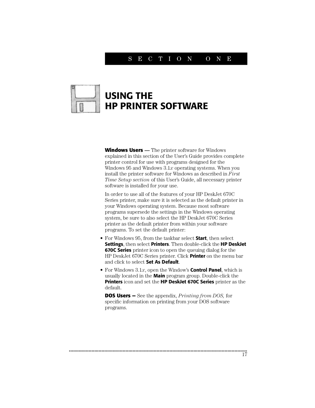 HP 670C manual Using HP Printer Software 