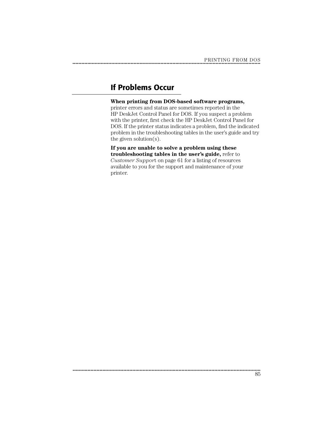 HP 670C manual If Problems Occur 