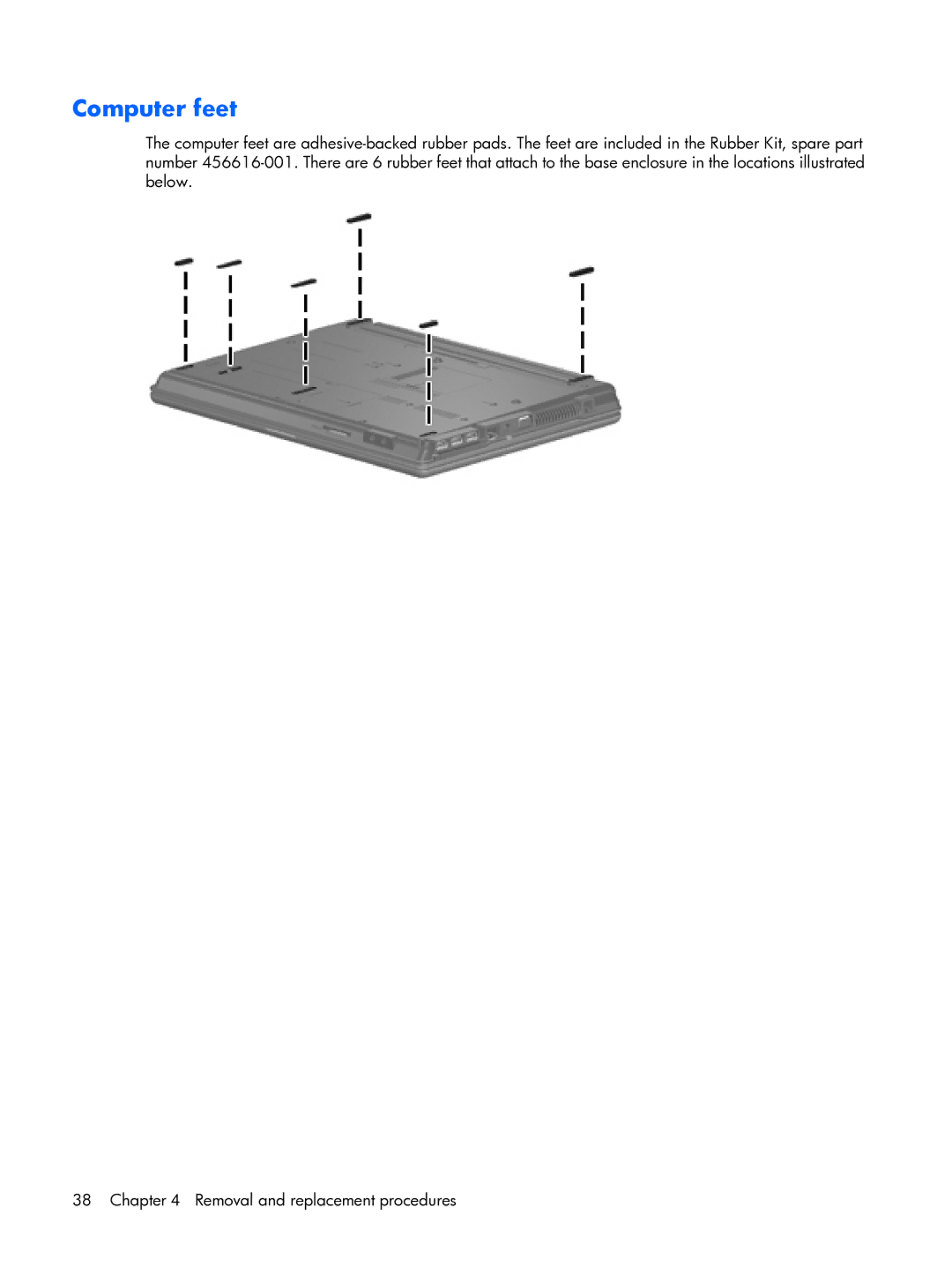 HP 6720R manual Computer feet 