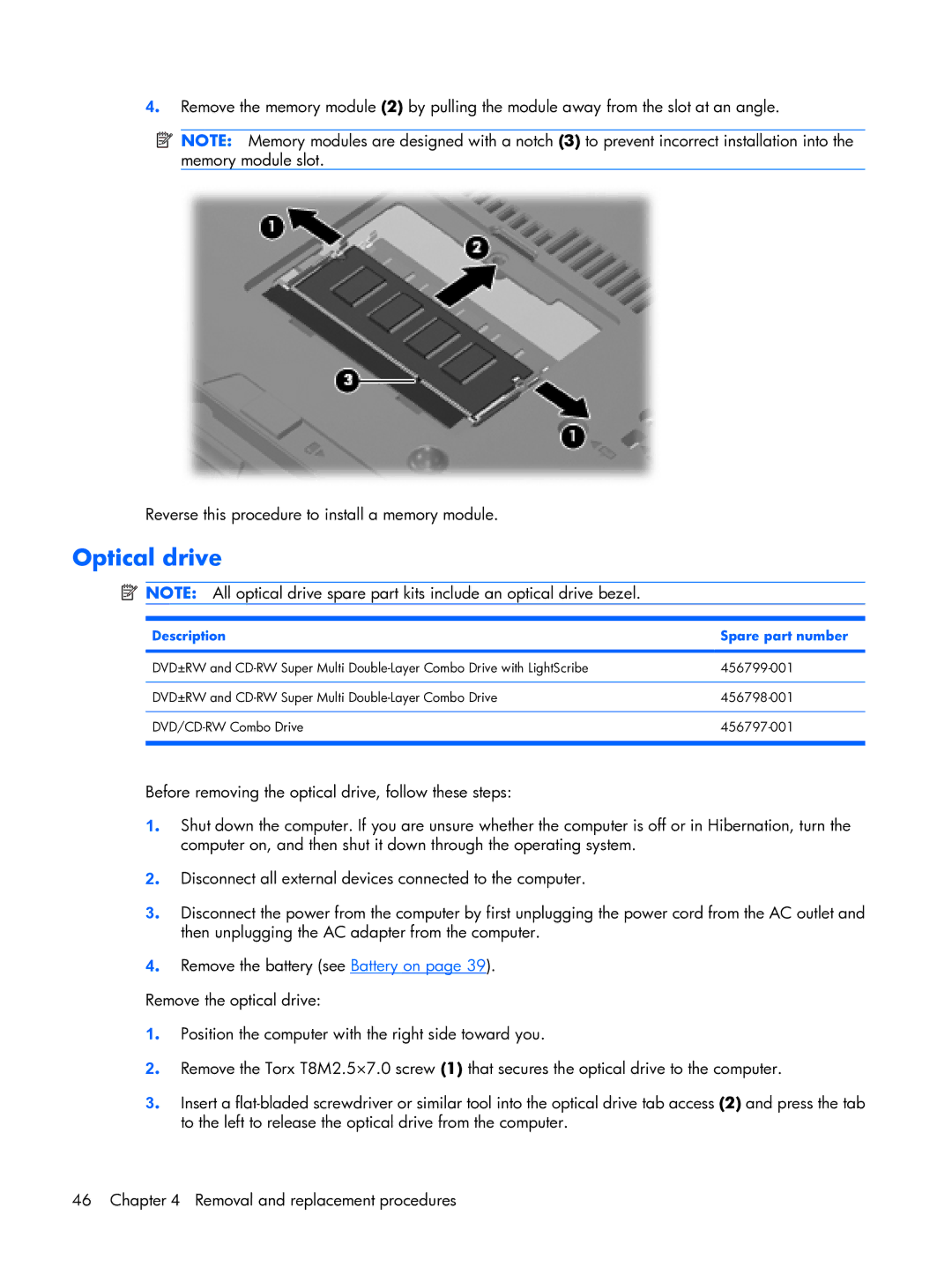 HP 6720R manual Optical drive 