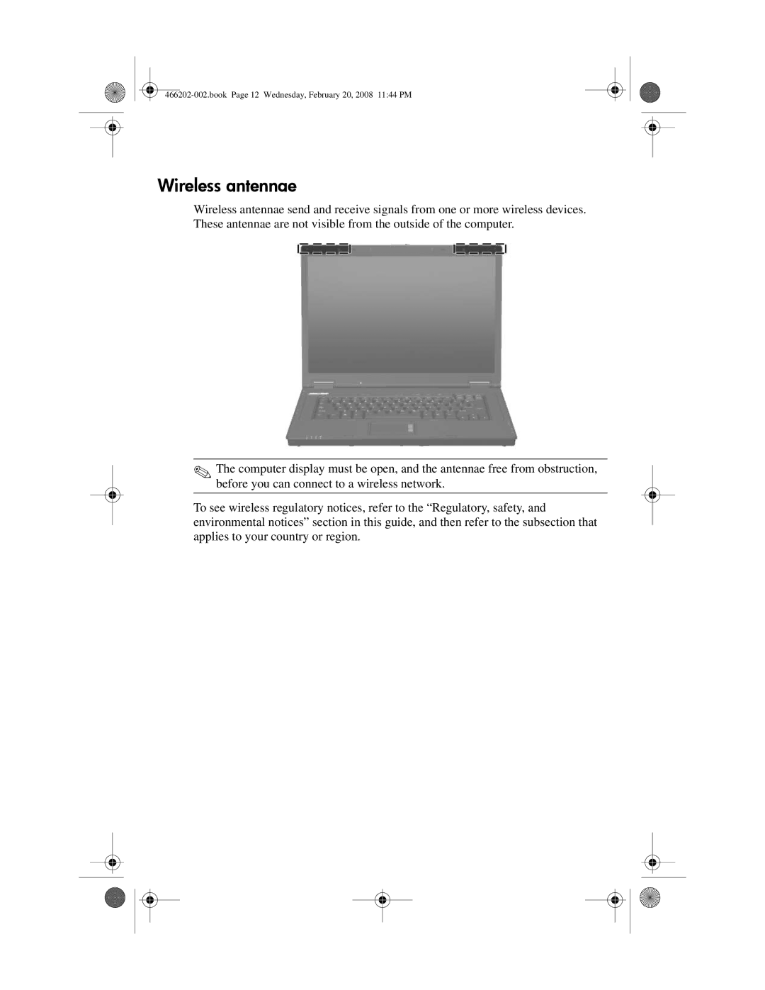 HP 6720t Mobile manual Wireless antennae 