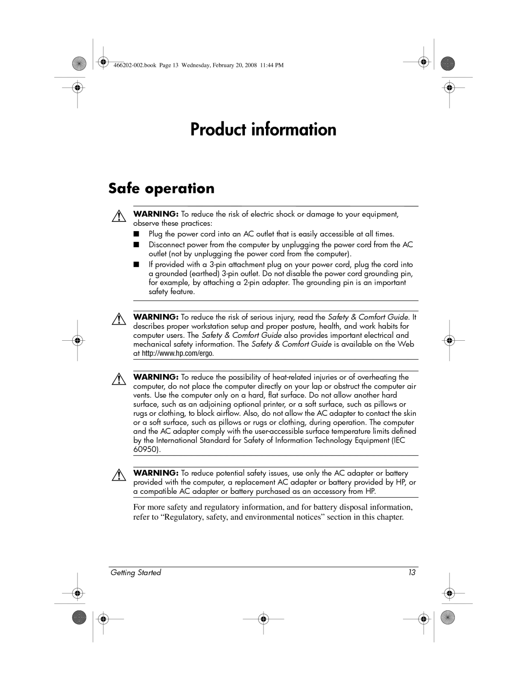 HP 6720t Mobile manual Product information 