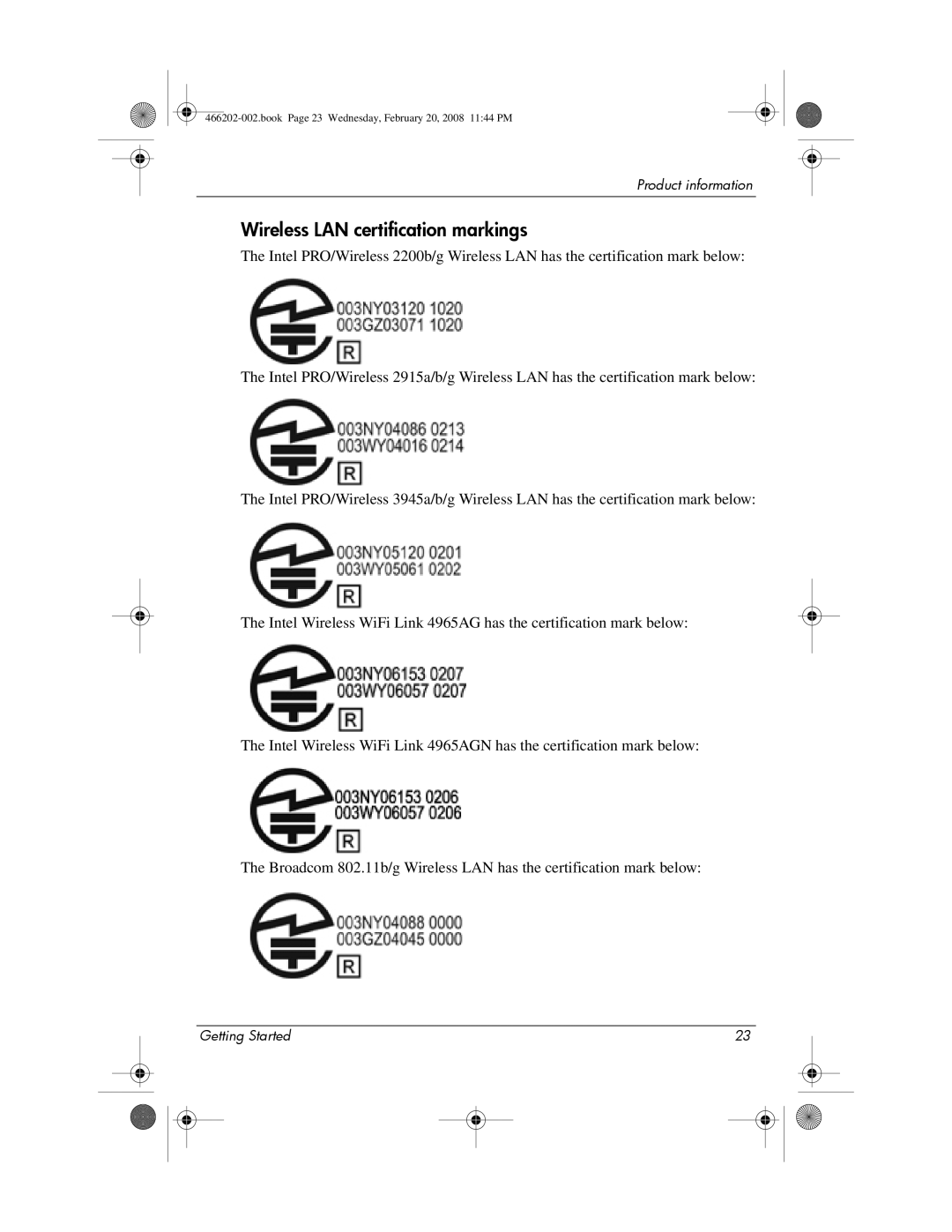 HP 6720t Mobile manual Book Page 23 Wednesday, February 20, 2008 1144 PM 