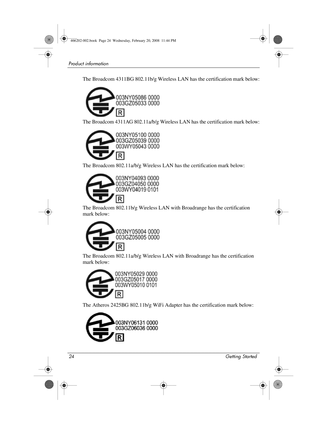 HP 6720t Mobile manual Book Page 24 Wednesday, February 20, 2008 1144 PM 