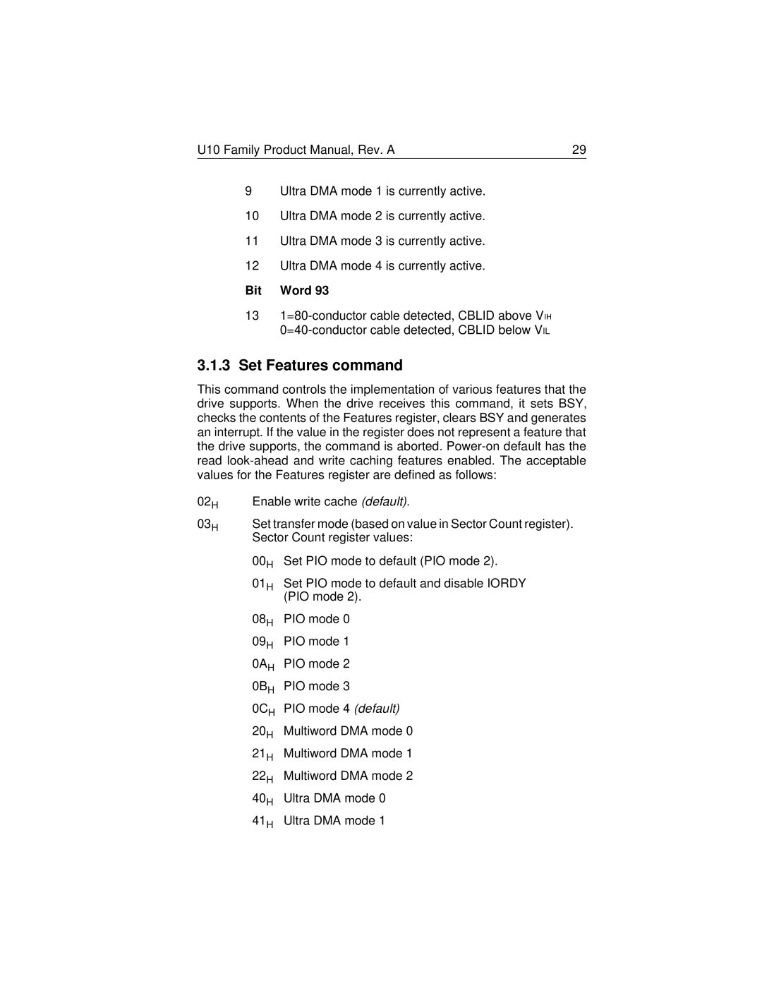 HP 6640C (US/CAN), 6744 (US), 6730 (US/CAN), 6657 (LA), 6649F (US/CAN), 6648C (US), 6644D (US) manual Set Features command, 0CH 