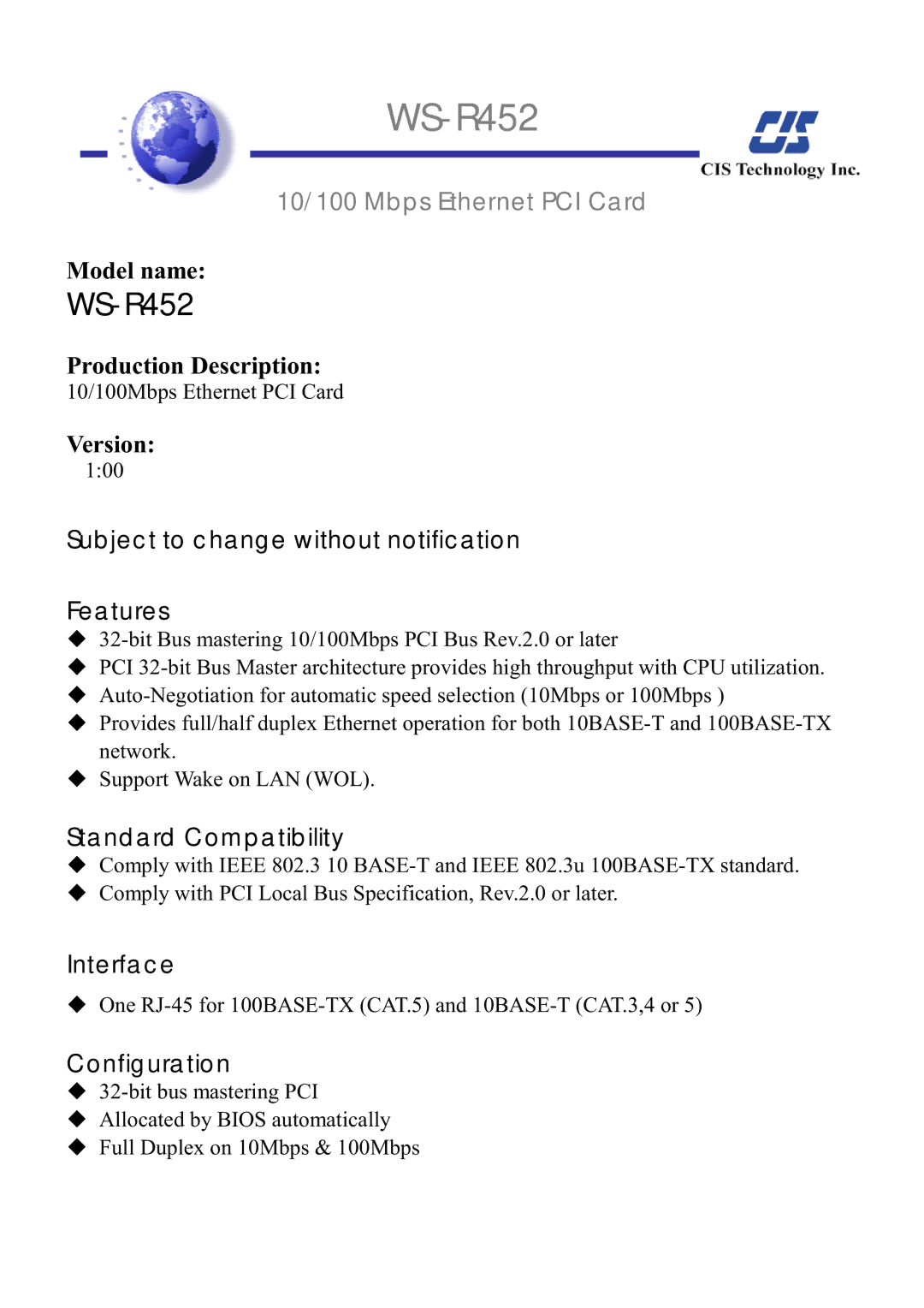 HP 7859 (LA), 6744 (US), 7851 (LA), 7842 (US/CAN), 7852 (LA), 8861 (AP) manual WS-R452, Subject to change without notification 