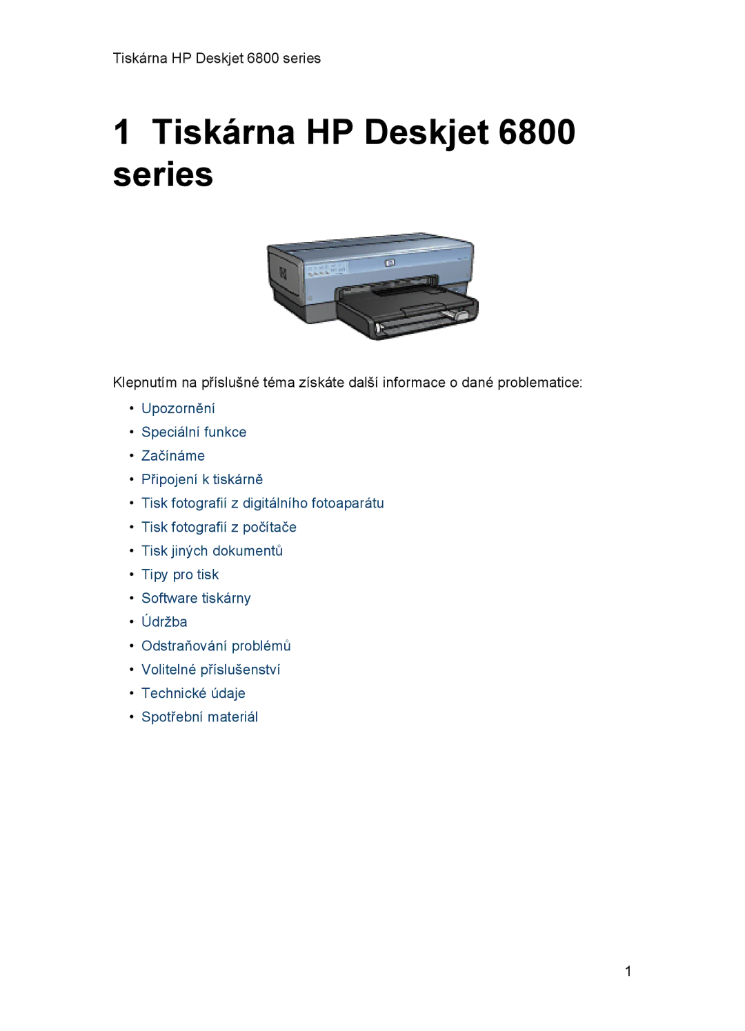 HP manual Tiskárna HP Deskjet 6800 series 