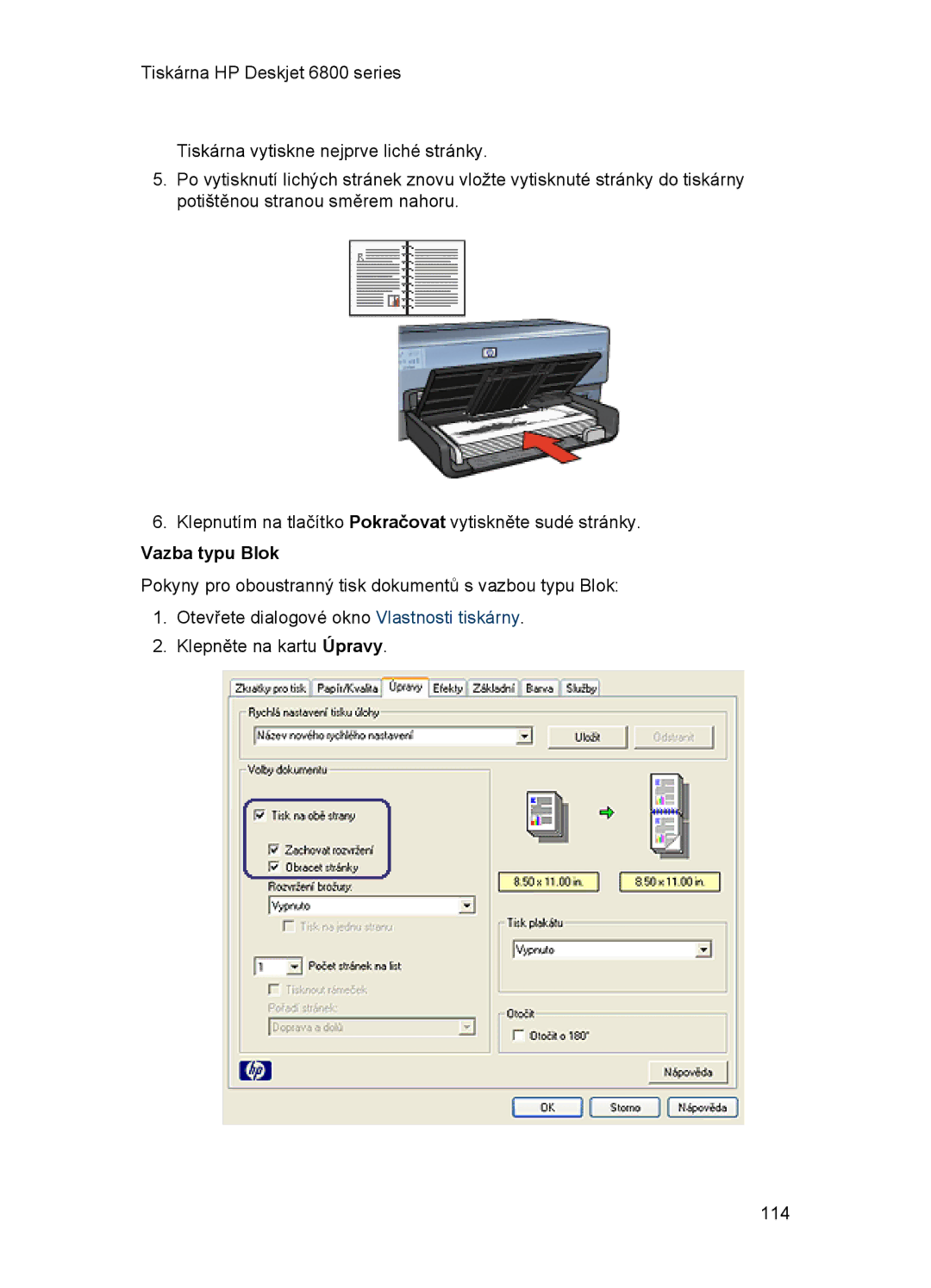 HP 6800 manual Vazba typu Blok 