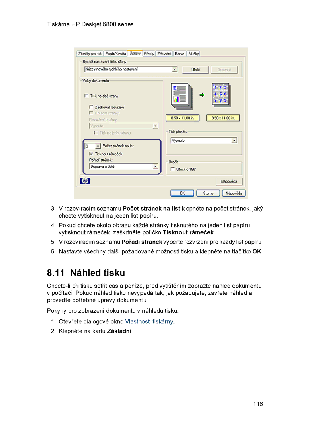 HP 6800 manual 11 Náhled tisku 