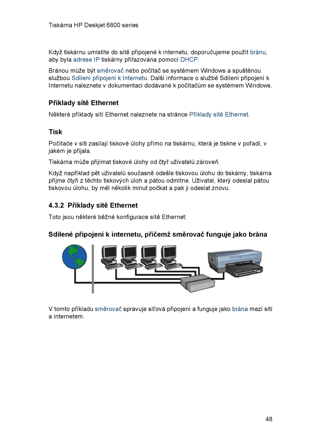 HP 6800 manual 2 Příklady sítě Ethernet 