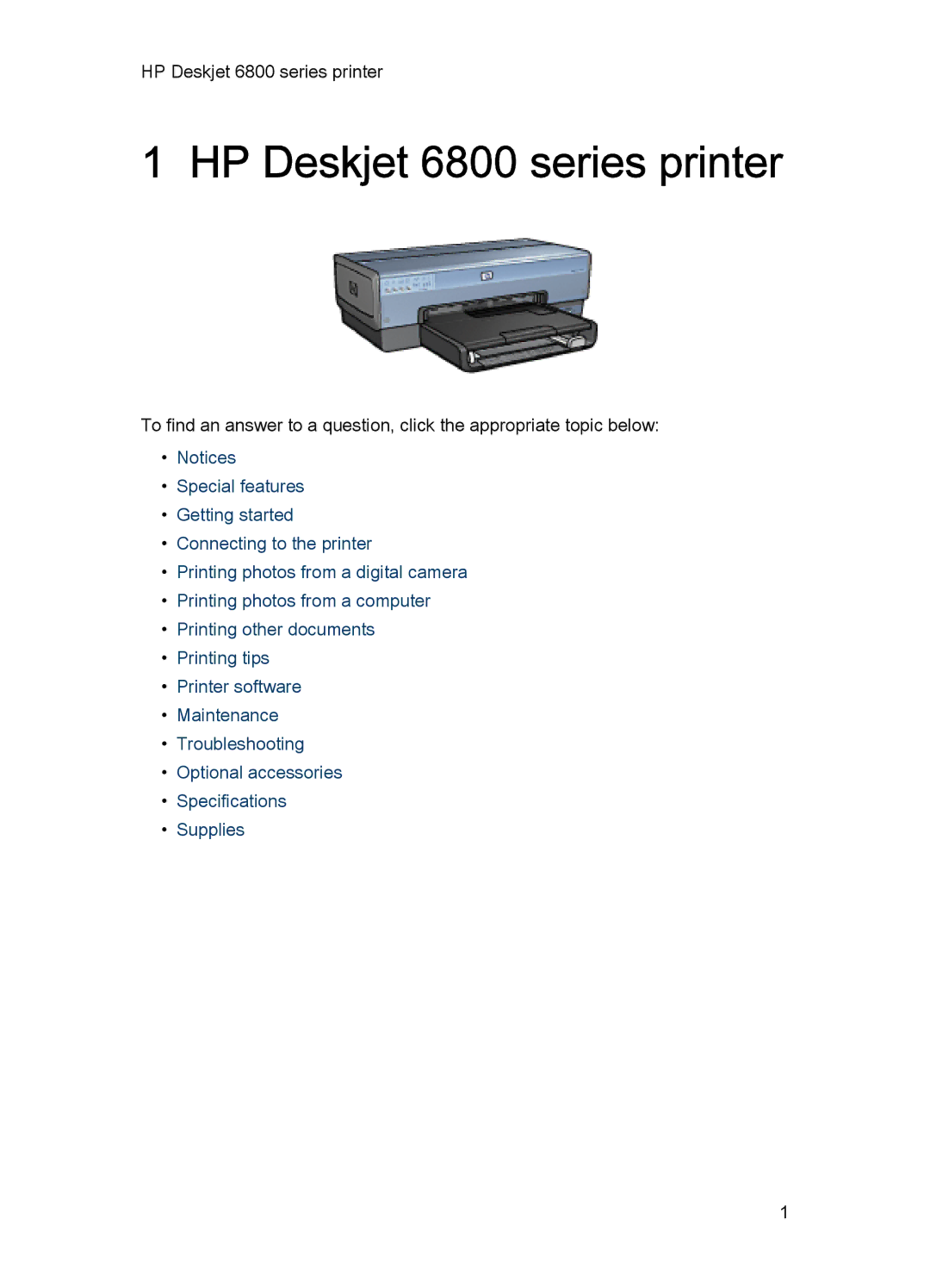 HP manual HP Deskjet 6800 series printer 