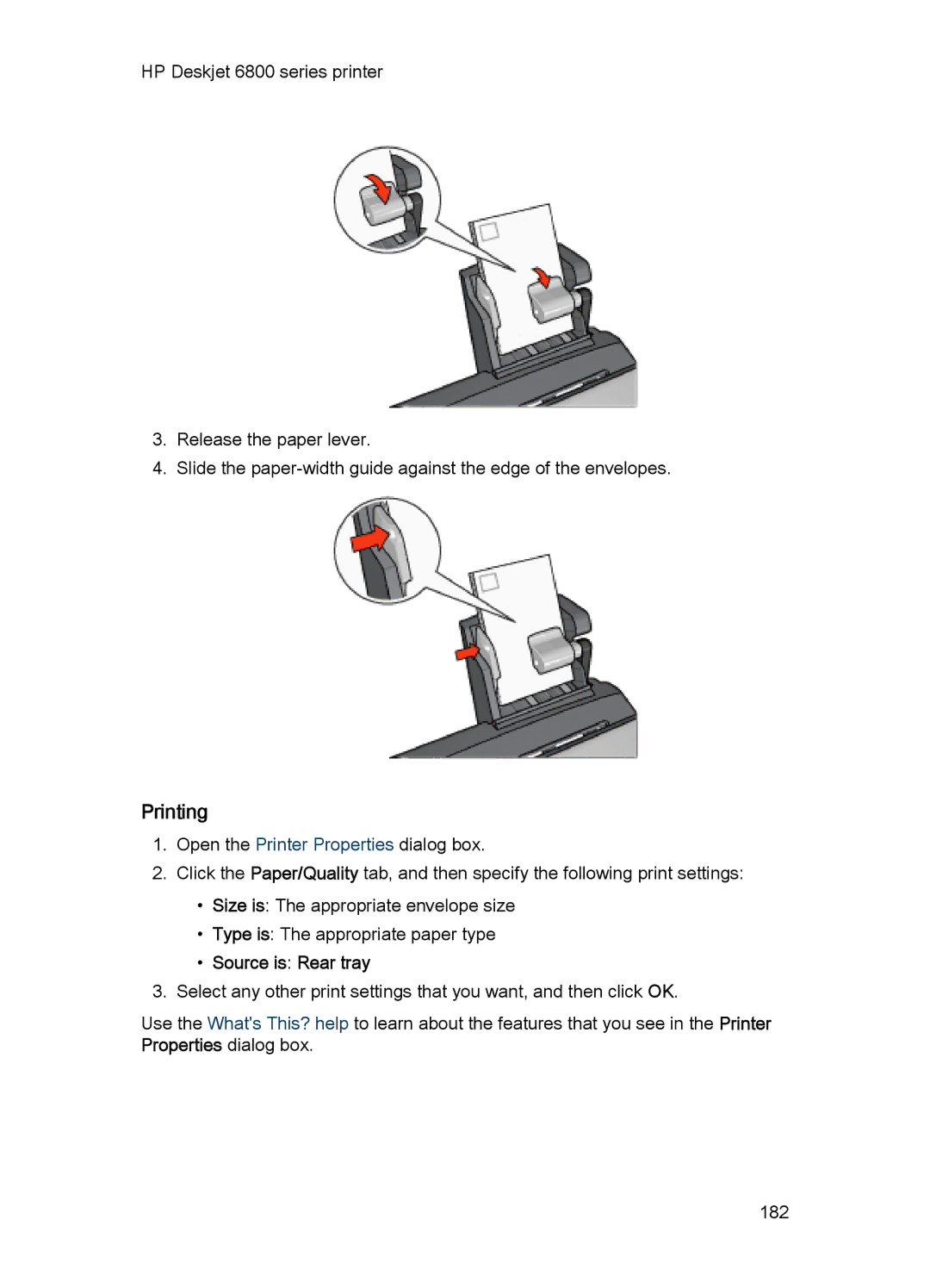 HP 6800 manual Source is Rear tray 