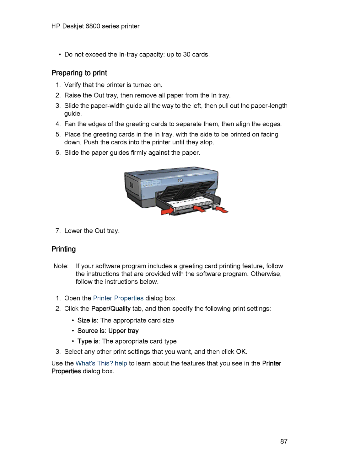 HP 6800 manual Source is Upper tray 