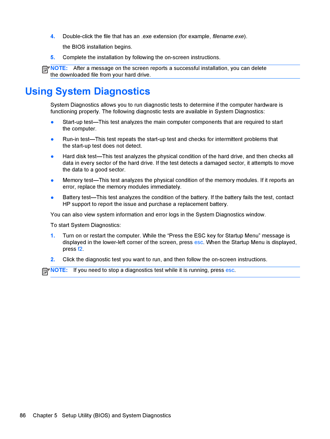 HP 680689-001 manual Using System Diagnostics 