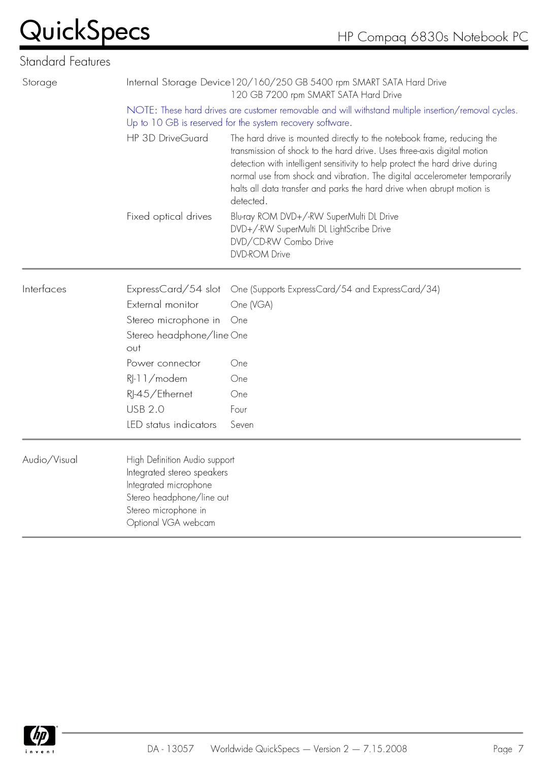 HP 6830s manual Up to 10 GB is reserved for the system recovery software, Detected 