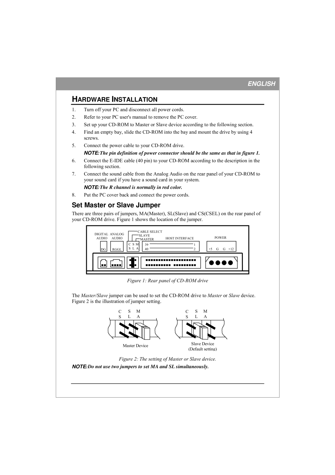 HP 8825 (AP), 6831 (LA), 7705 (AP), 7706 (AP), 8821 (AP), 9703 (AP) manual Set Master or Slave Jumper 