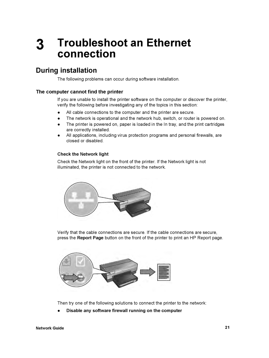 HP 6980 manual During installation, Computer cannot find the printer 