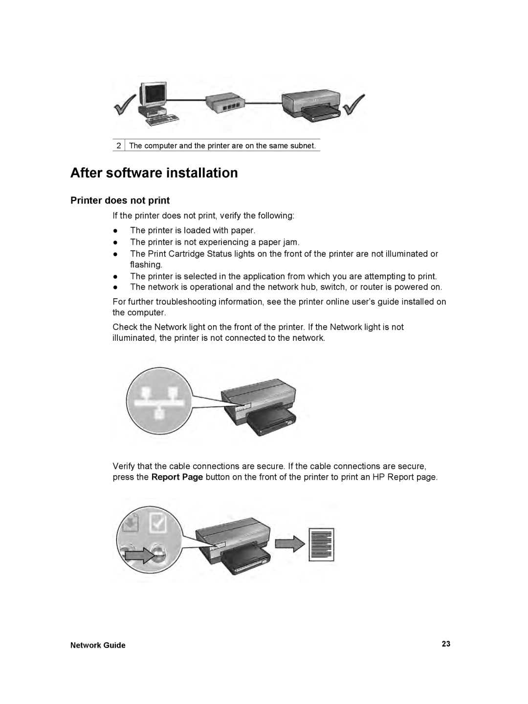 HP 6980 manual Computer and the printer are on the same subnet 