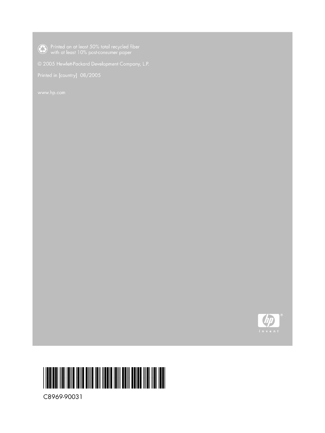 HP 6980 manual C8969-90031 