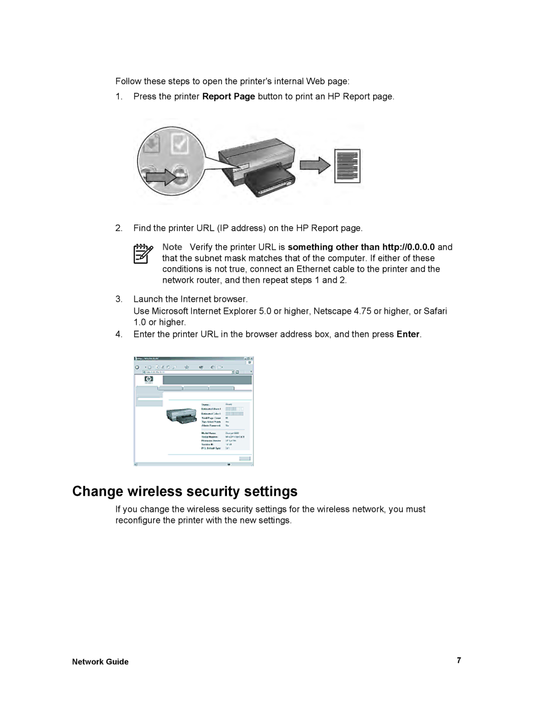 HP 6980 manual Change wireless security settings 