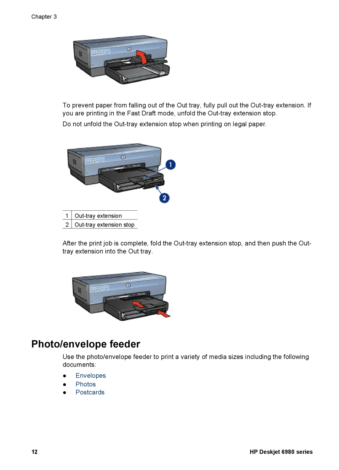 HP 6980 manual Photo/envelope feeder 