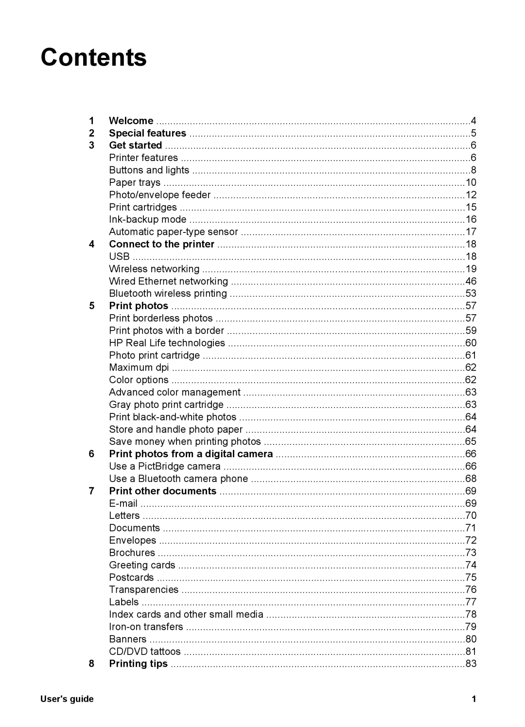 HP 6980 manual Contents 