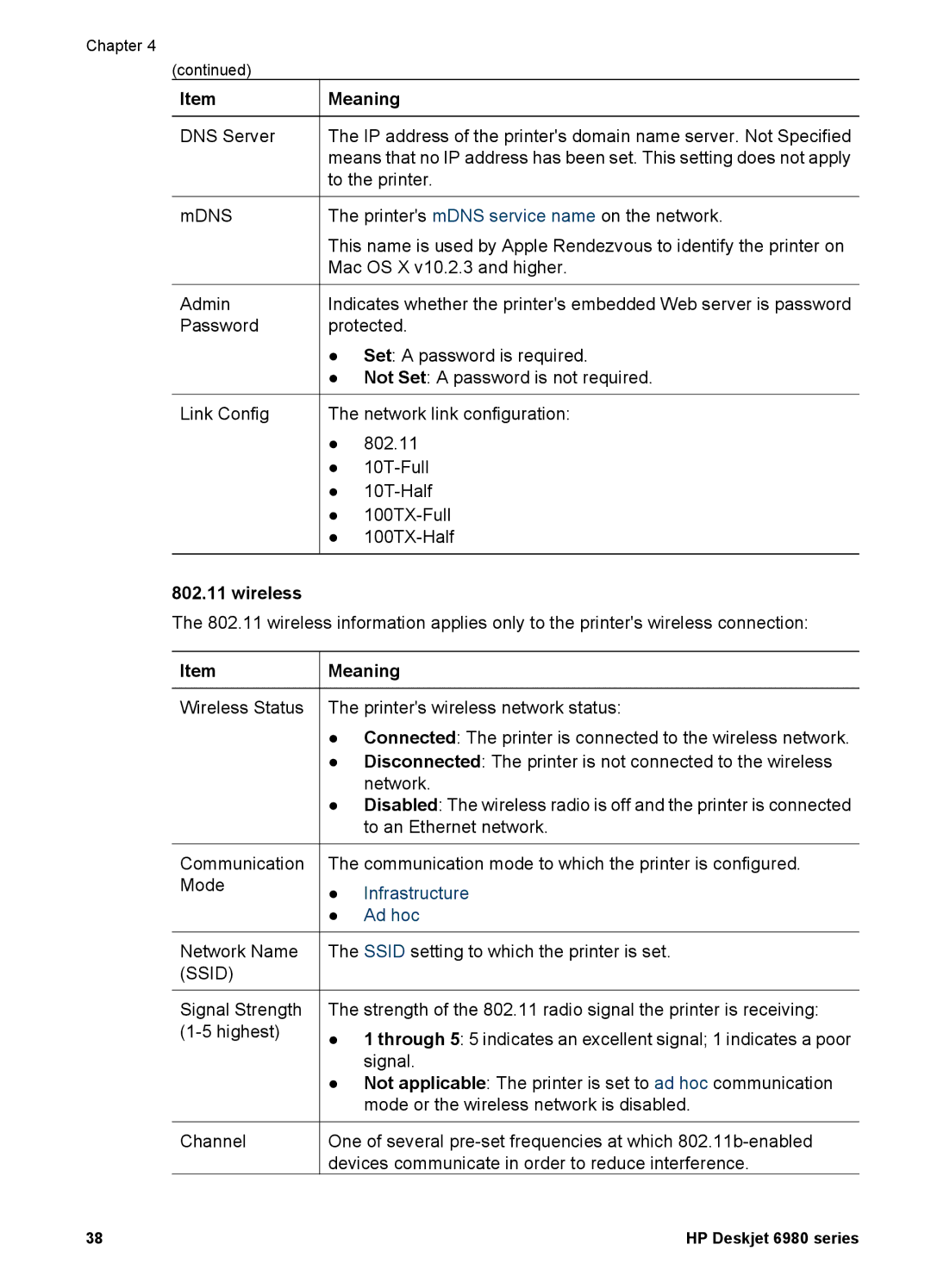 HP 6980 manual DNS Server, Wireless 