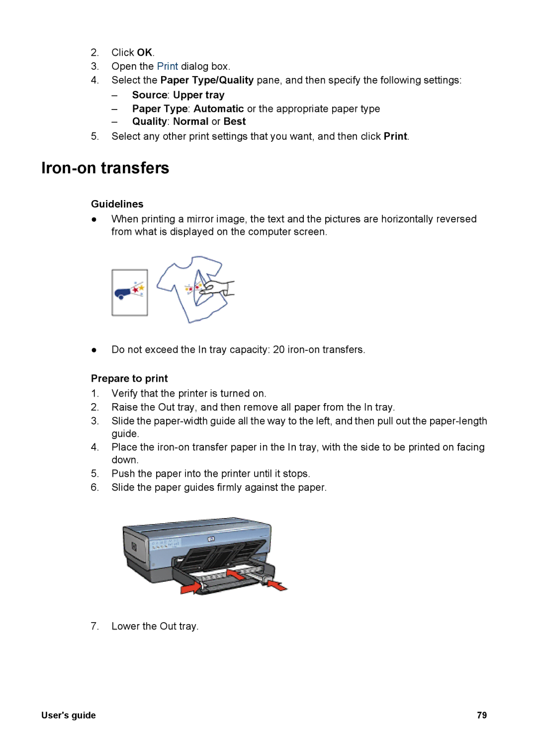 HP 6980 manual Iron-on transfers 