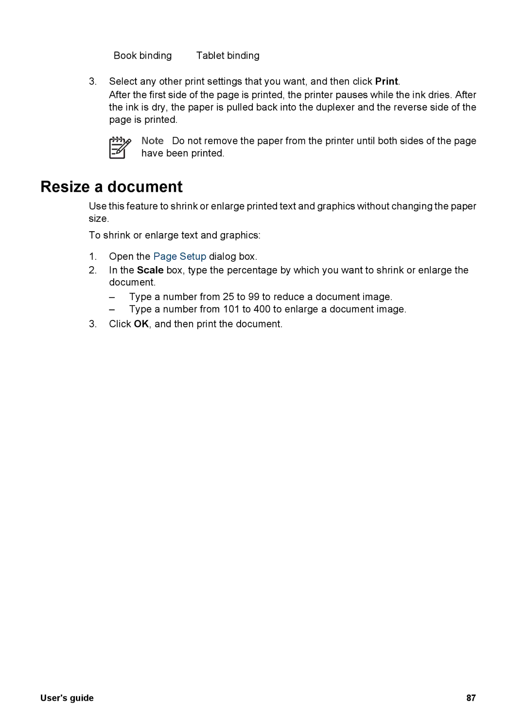 HP 6980 manual Resize a document 