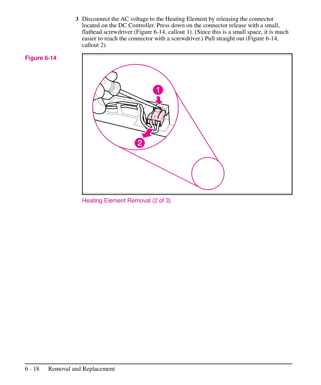 HP 5L, 6L manual Heating Element Removal 2 