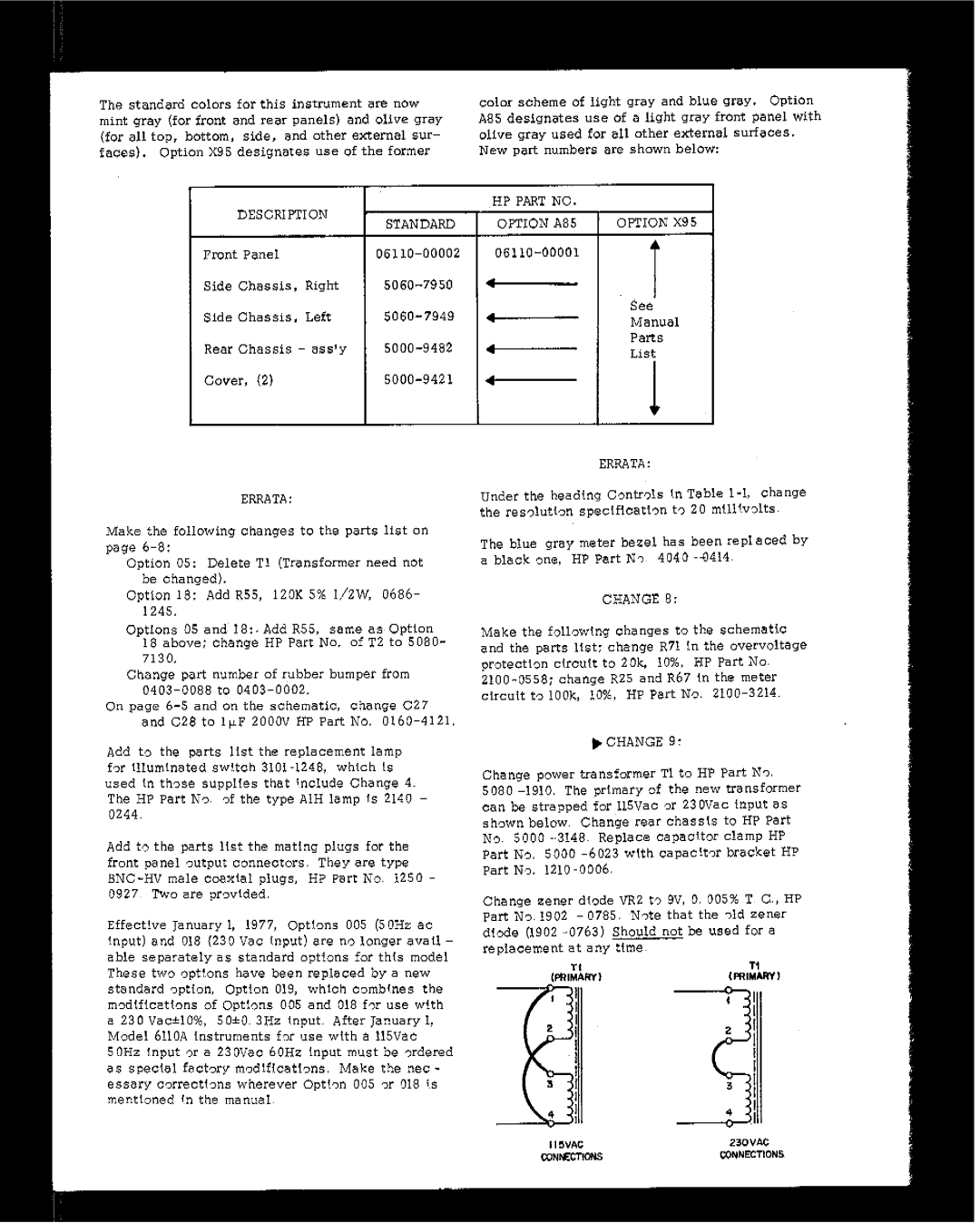 HP 6lIOA manual Option 