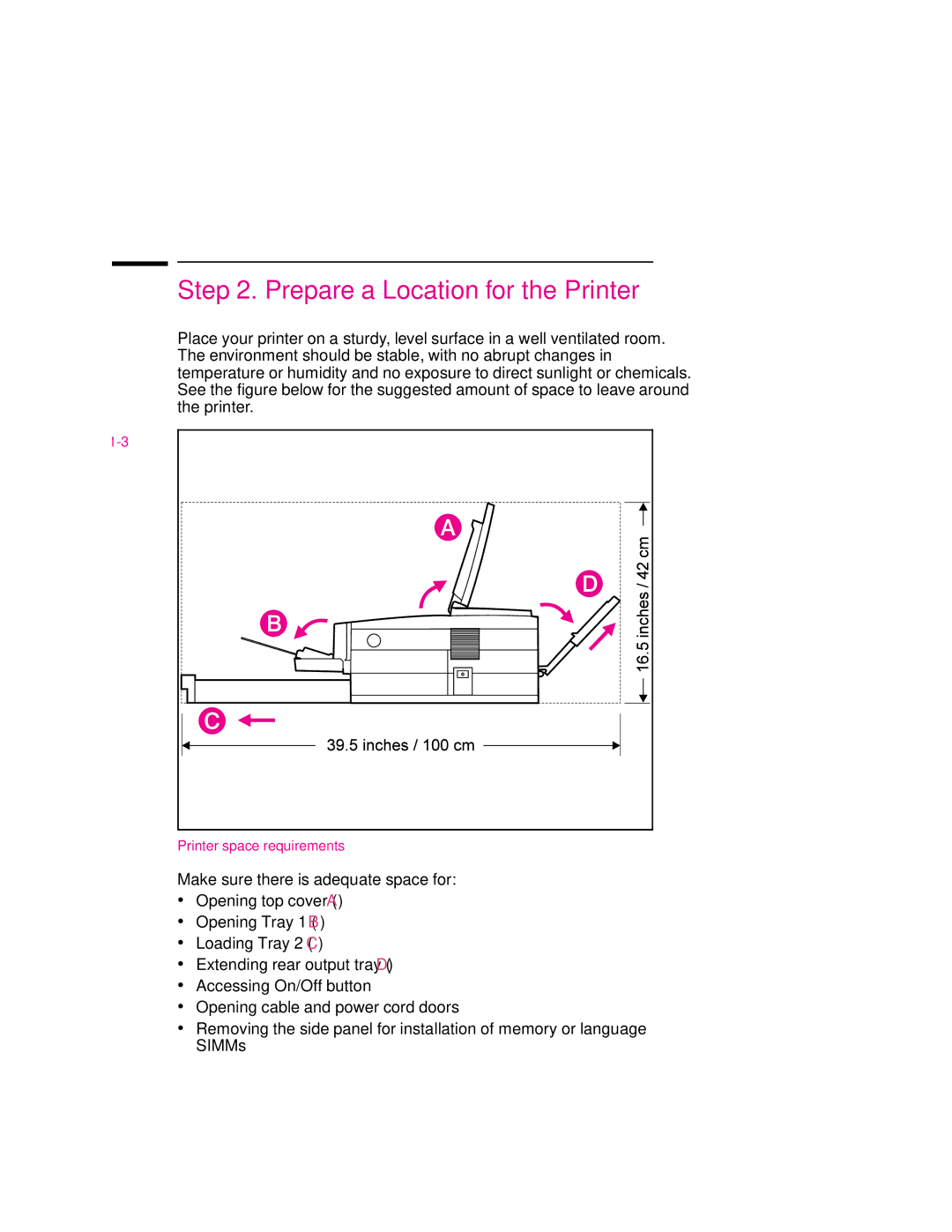 HP 6p, 6MP manual Prepare a Location for the Printer 