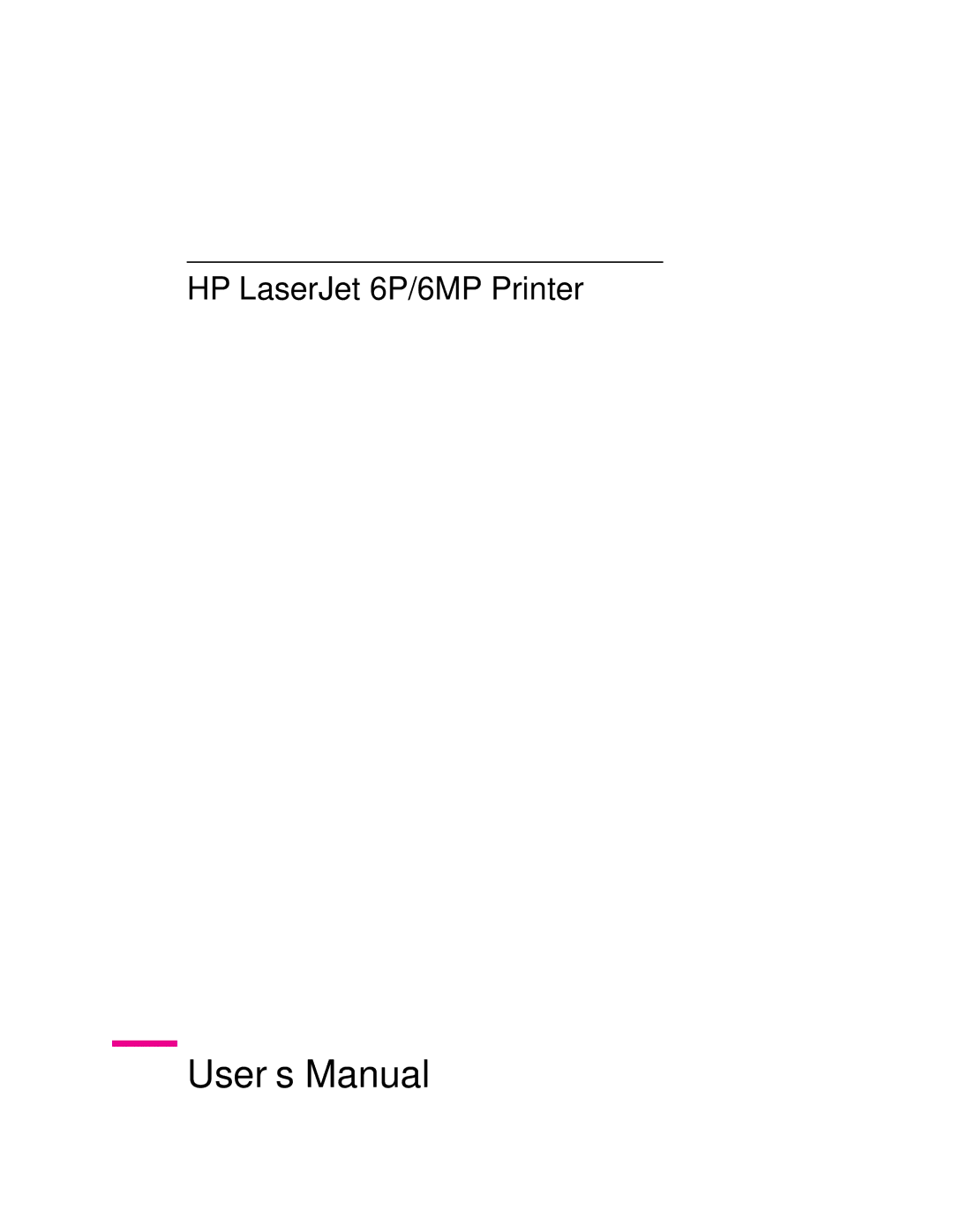 HP 6MP, 6p manual User’s Manual 