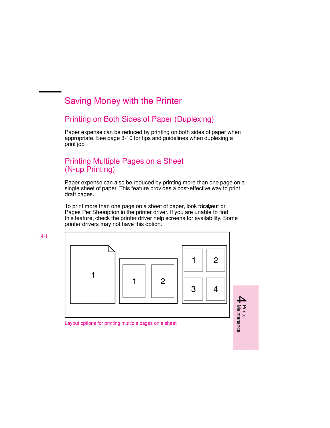 HP 6MP, 6p manual Saving Money with the Printer, Printing on Both Sides of Paper Duplexing 