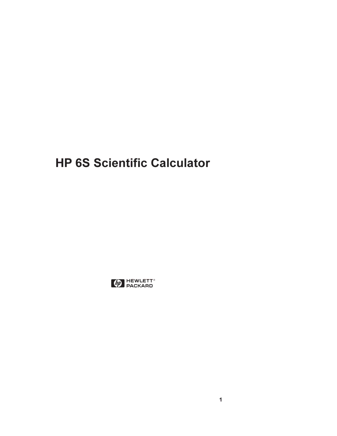 HP manual HP 6S Scientific Calculator 