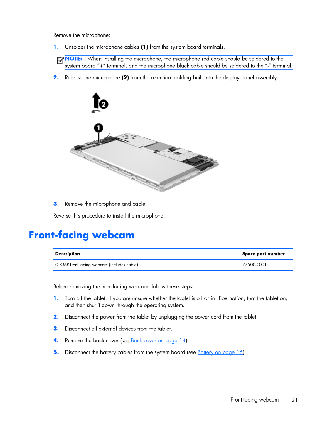 HP 7 Plus 1301, 7 Plus 1302us manual Front-facing webcam 