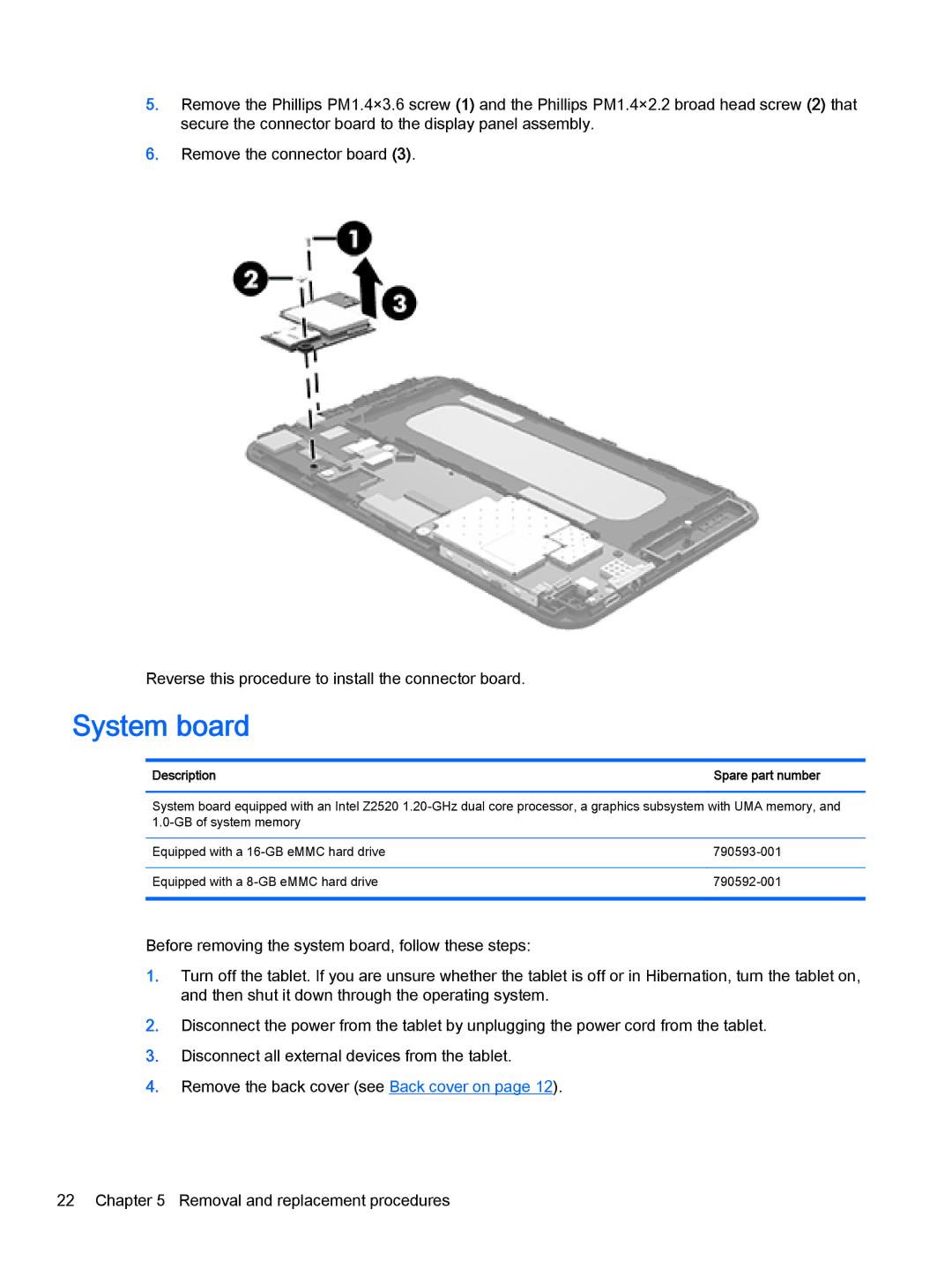 HP 7 Plus II 1331 manual System board, Description 