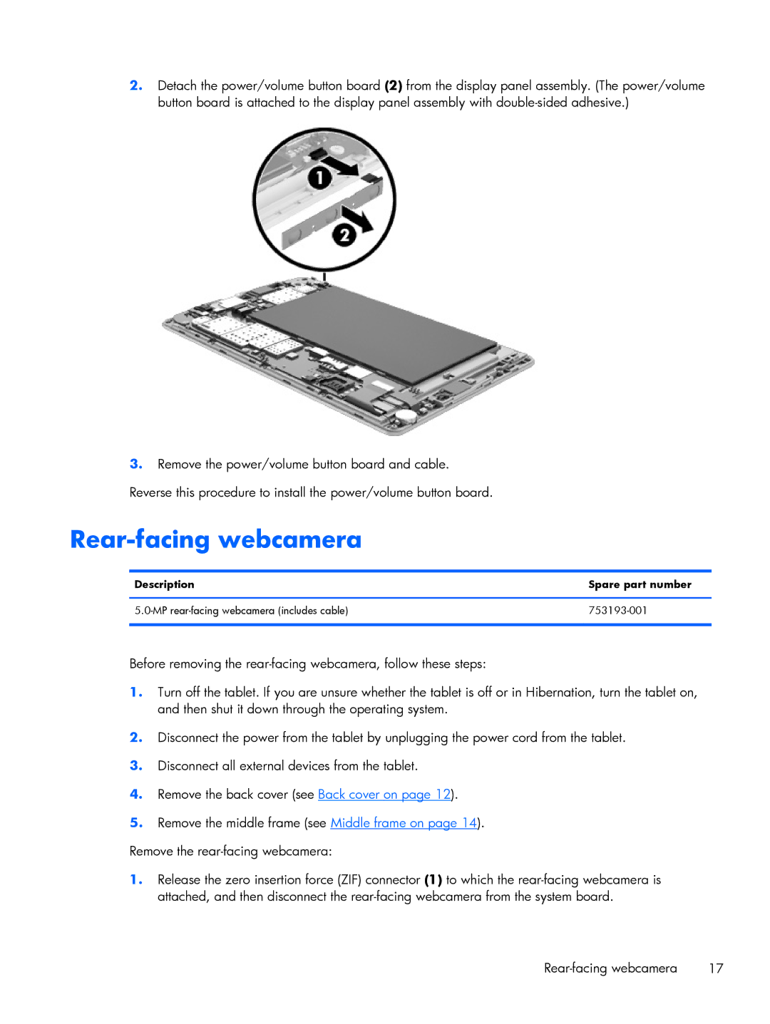 HP 7 3G, 7 VoiceTab manual Rear-facing webcamera 