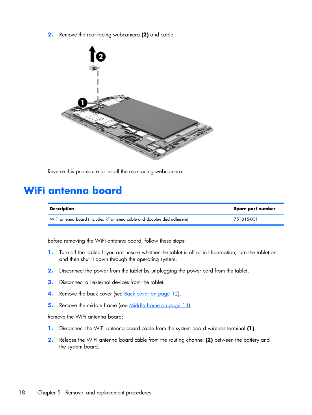 HP 7 VoiceTab, 7 3G manual WiFi antenna board 