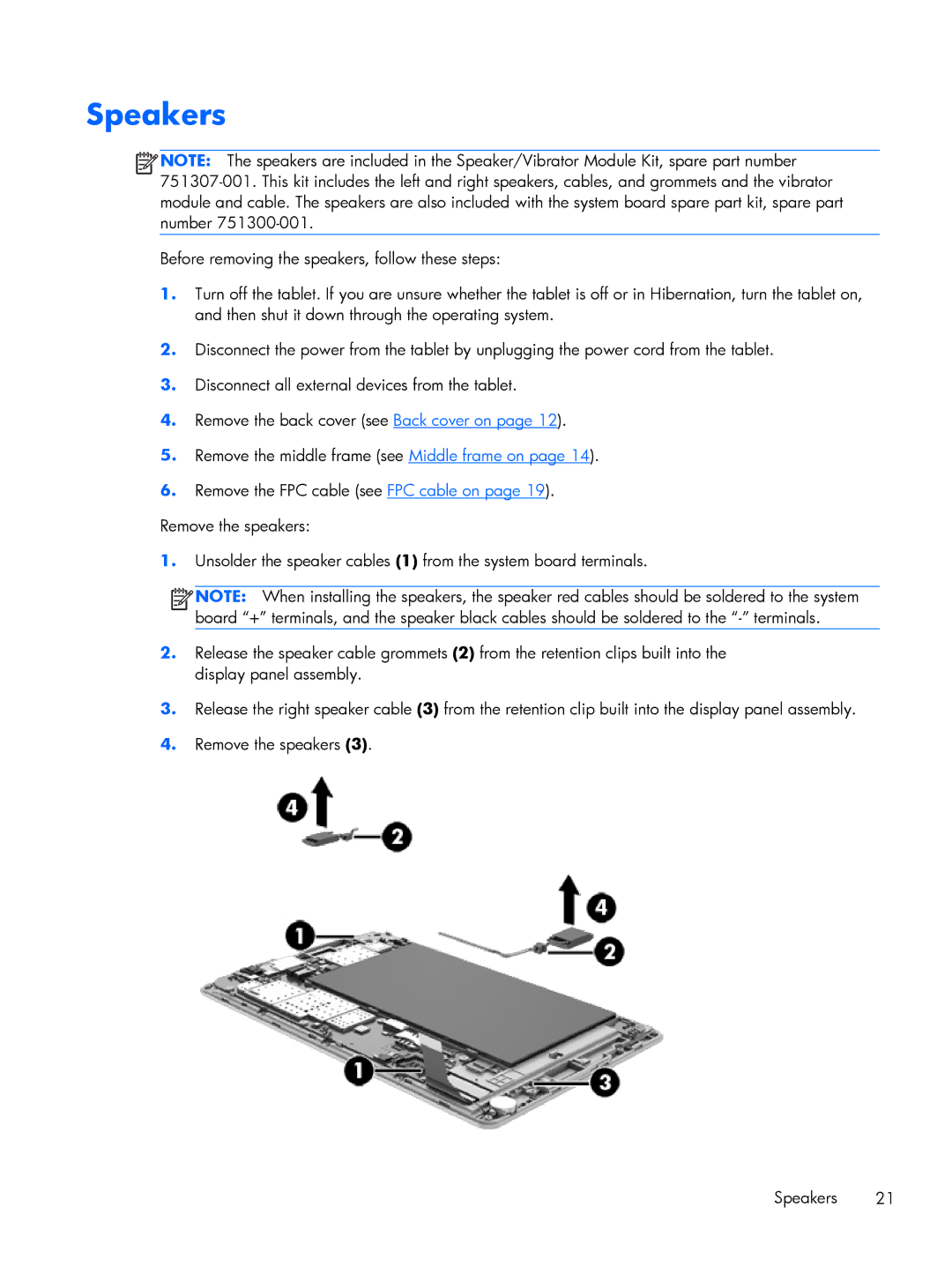 HP 7 3G, 7 VoiceTab manual Speakers 