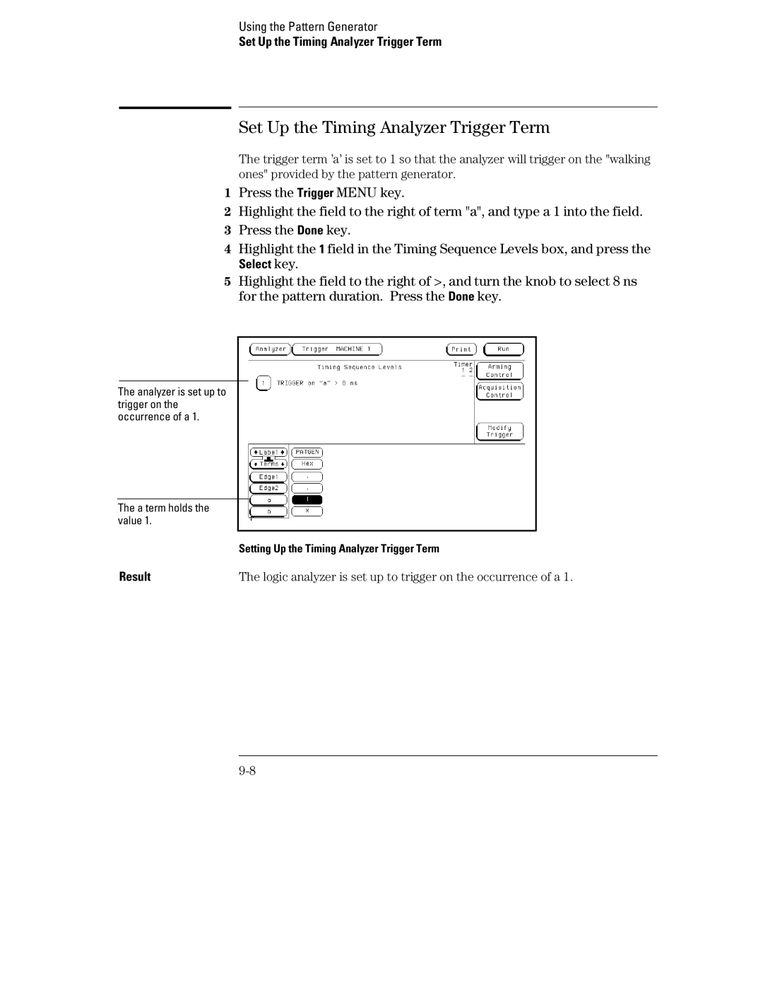 HP 70, 1660 manual Set Up the Timing Analyzer Trigger Term 