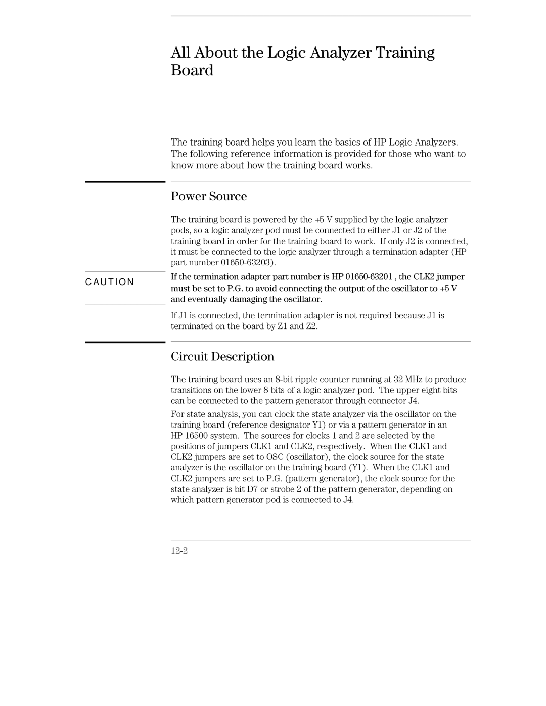 HP 70, 1660 manual Power Source, Circuit Description 