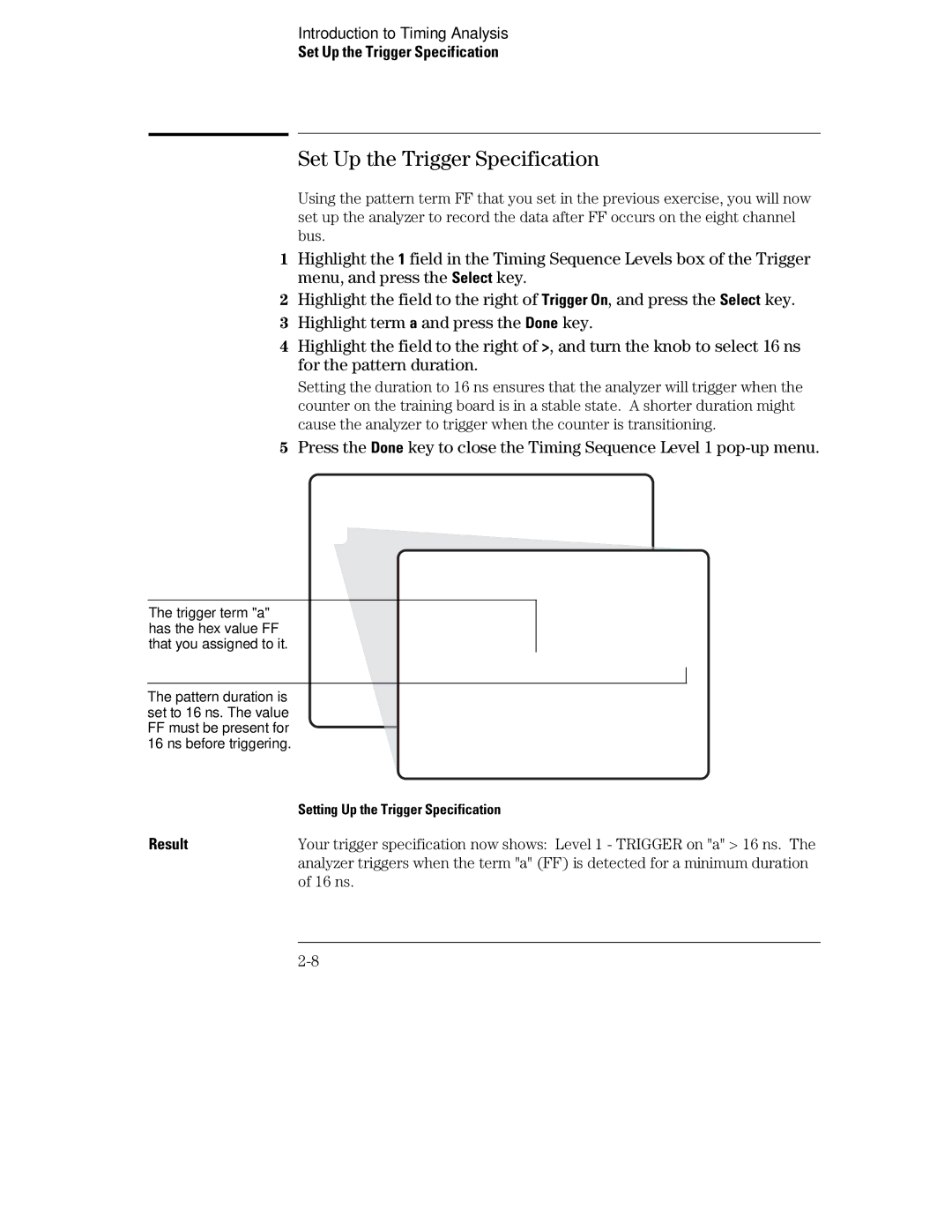 HP 70, 1660 manual Set Up the Trigger Specification 