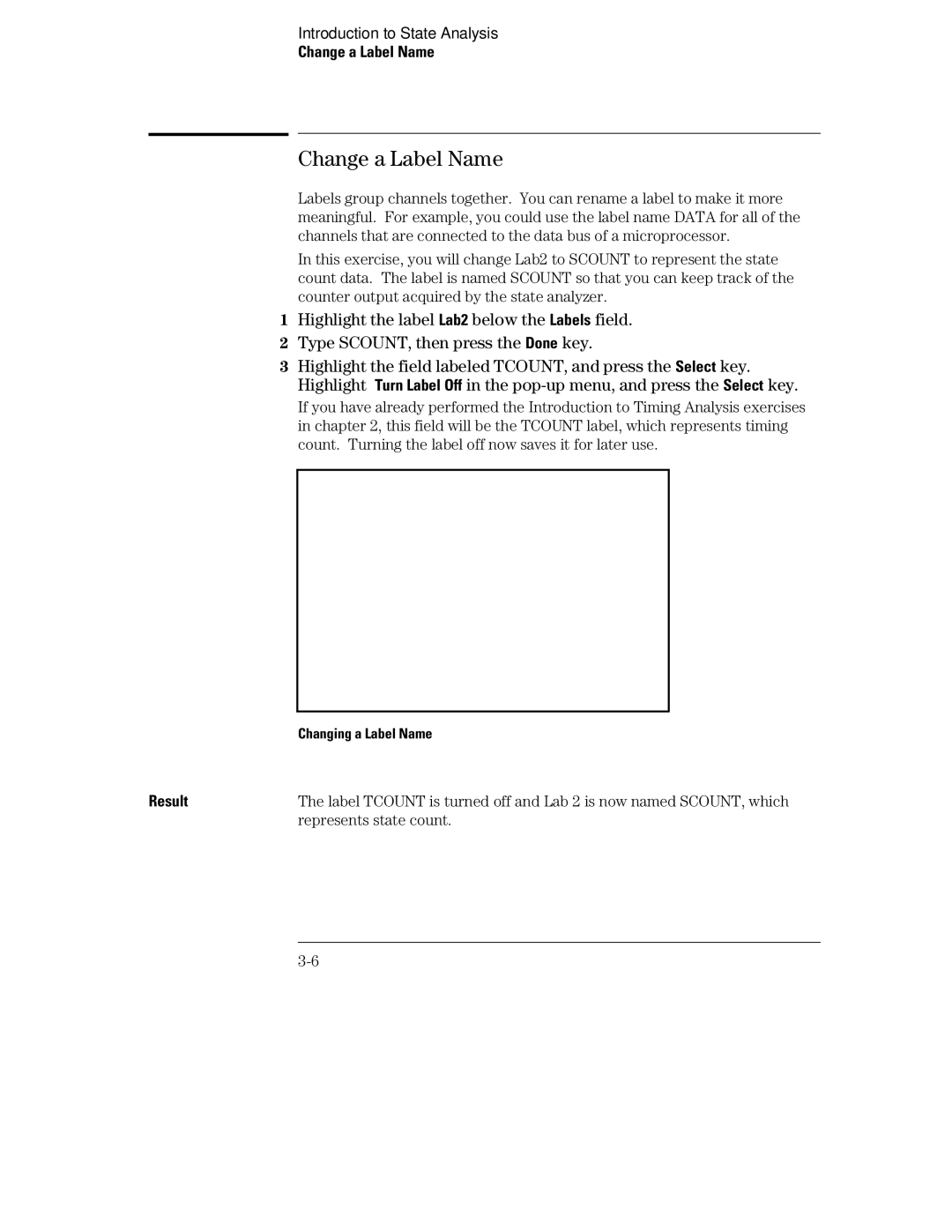 HP 70, 1660 manual Change a Label Name, Represents state count 